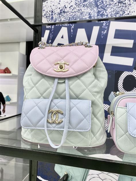 chanel backpack pastel